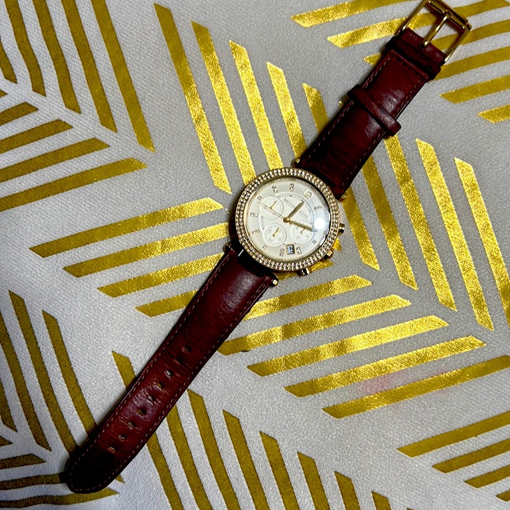 Michael Kors watch with leather band
